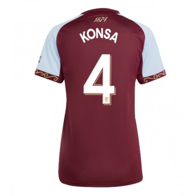 Dres Aston Villa Ezri Konsa #4 Domáci pre Ženy 2025-26 Krátky Rukáv Dres Aston Villa Ezri Konsa #4 Domáci pre Ženy 2025-26 Krátky Rukáv